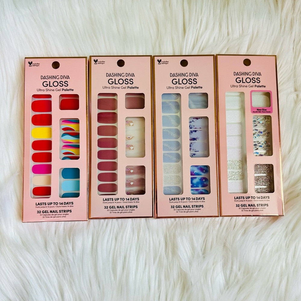 New in box Dashing Diva Gloss Ultra Shine Gel Pallete Nail strips